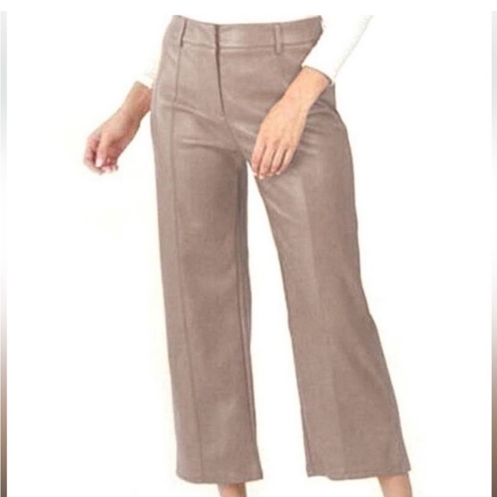 A9. NWOT 7 For All Mankind Faux Leather Ankle Wide Leg High Waist Pants